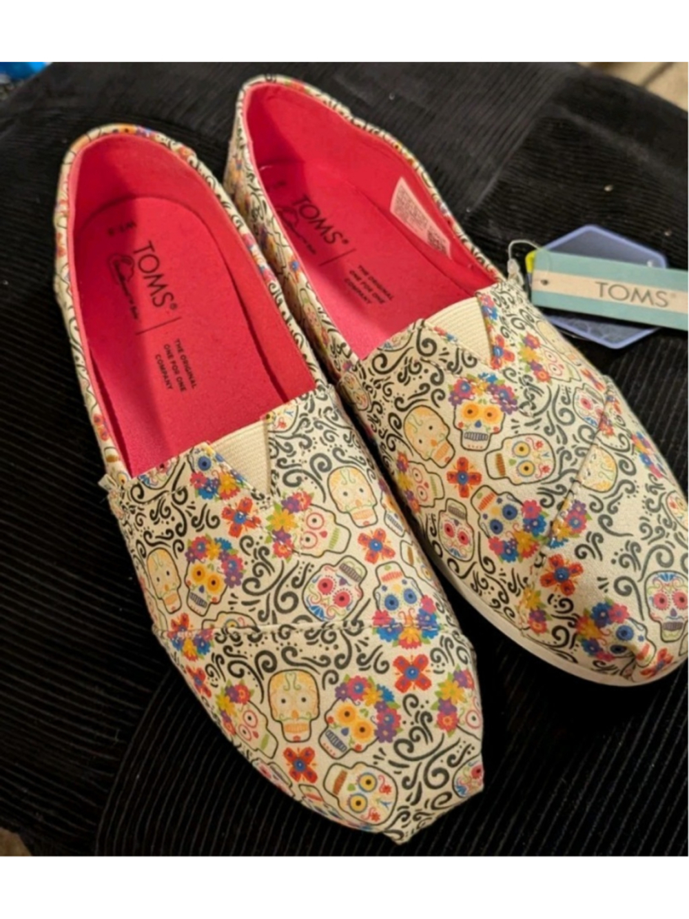 Toms Women's 7.5 Colorful Day Of The Dead Slip On NWT S03 - Picture 2 of 6